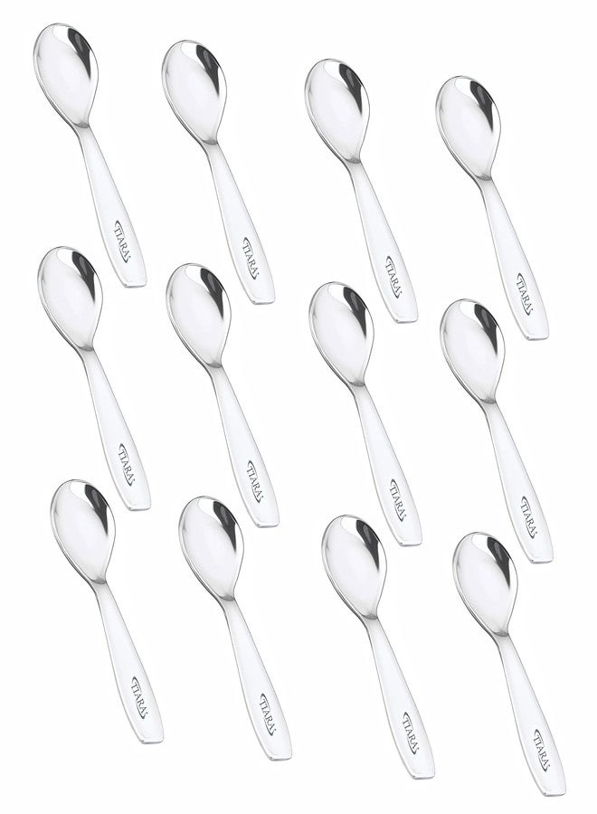TIARA 12Pc Masala Spoon Heavy Guage Stainless Steel Small Spoon Mini Spoon for Masala Containers Spoon Set for Home/Kitchen Length 8cm (12Pc) - Image 1